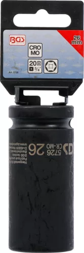 BGS technic 3/4" Levegős hosszított dugókulcs, 26 mm (BGS 5726)