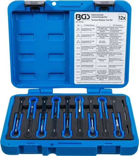 BGS technic 12 részes kábelcsatlakozó kioldó készlet (BGS 60100)