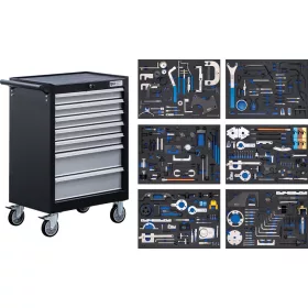   BGS technic Műhelykocsi | 7 fiók | Motorvezérlő szerszámkészletek (BGS 6076)