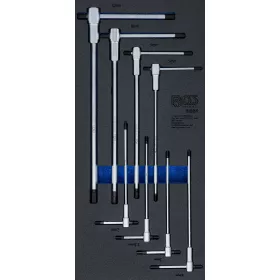  BGS technic Műhelykocsi-betét 1/3: Csavarhúzó készlet T-csúszófogantyú | Belső hatszögletű | 2 - 10 mm | 8 darabos (6081)