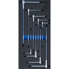   BGS technic Műhelykocsi-betét 1/3: Csavarhúzó készlet T-csúszófogantyú | T-profil (Torx) | T10 - T50 | 9 darabos (6090)