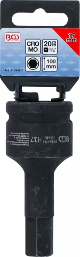 BGS technic Levegős dugókulcs | Hossz 100 mm | 20 mm (3/4") | Belső hatszögletű 17 mm (6185-H17)