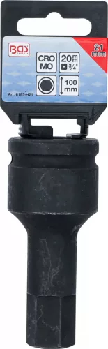 BGS technic Levegős dugókulcs | Hossz 100 mm | 20 mm (3/4") | Belső hatszögletű 21 mm (6185-H21)