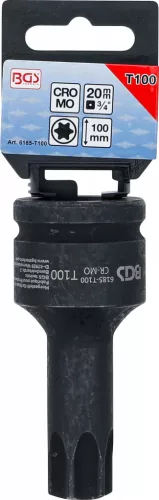 BGS technic Levegős dugókulcs | Hossz 100 mm | 20 mm (3/4") | T-profil (Torx) T100 (6185-T100)