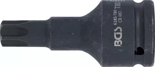 BGS technic Levegős dugókulcs | Hossz 100 mm | 20 mm (3/4") | T-profil (Torx) T80 (6185-T80)