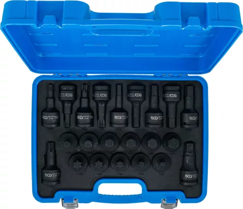 BGS technic Levegős dugókulcskészlet | 20 mm (3/4") | belső hatszögletű, T-profil (Torx) | 22 darabos (6185)