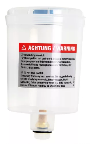 BGS technic Műanyag tartály fedővel, a BGS 62650 dízel porlasztó befecskendezési nyomás beállító és ellenőrző készlethez (BGS 62650-1)