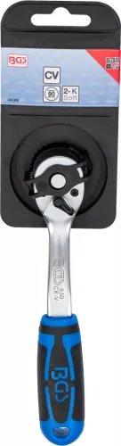 BGS technic Racsnis hajtószár 1/4", 90 fogas, 155 mm, hajlított, gyorskioldóval, CrV (BGS 630)