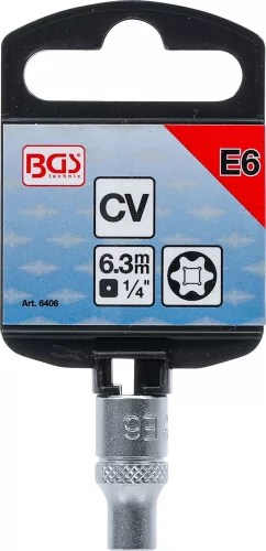BGS technic E-profilú dugókulcs 1/4", E6 (BGS 6406)