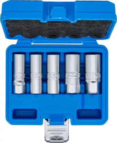 BGS technic Gyújtógyertyakulcs készlet, hatszögletű | 12,5 mm (1/2") | 14 - 21 mm | 5 darabos (BGS 6641)