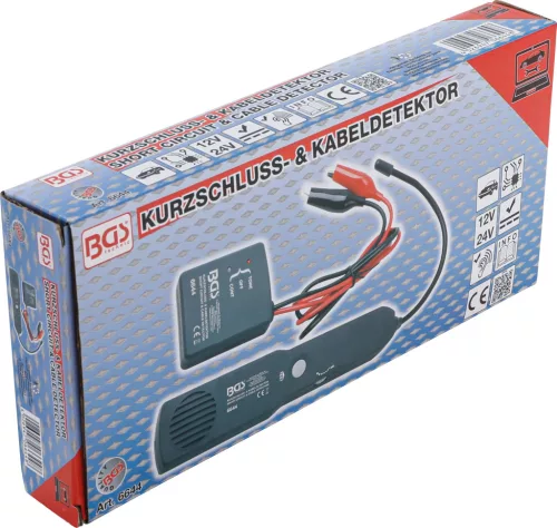 BGS technic Autóvillamossági vezetékkövető és zárlatkereső műszer, 12–24 V, szakadásvizsgáló (BGS 6644)