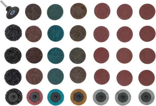 BGS technic Csiszolókorong-/Velcro korong készlet | Ø 50 mm | 35 darabos (BGS 6649)