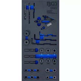   BGS technic 1/3 Szerszámtálca szerszámkocsihoz: 28 darabos hengerfej fúrószár és fúrósablon készlettel (BGS 6682)