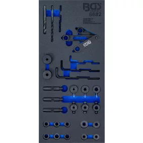   BGS technic 1/3 Szerszámtálca szerszámkocsihoz: 28 darabos hengerfej fúrószár és fúrósablon készlettel (BGS 6682)