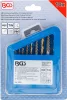 BGS technic Csavarkiszedő és balra forgó fúrókészlet | HSS | titánnal ötvözött nitrátozott | 2 - 7,5 mm | 10 darabos (BGS 6780)