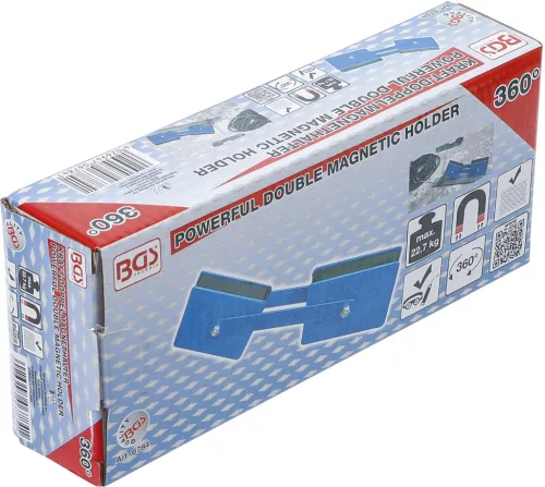 BGS technic Erősített kettős mágneses tartó | állítható szög | 22,7 kg (BGS 6784)