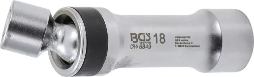 BGS Technic Gyújtógyertya csuklós toldat, tizenkétszögletű, tartórugóval | 10 mm (3/8") | 18 mm (BGS 6849)