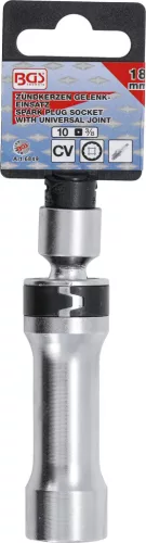 BGS Technic Gyújtógyertya csuklós toldat, tizenkétszögletű, tartórugóval | 10 mm (3/8") | 18 mm (BGS 6849)