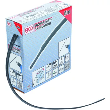   BGS technic Zsugortömlő, dobozban | fekete | Ø 8 mm | 5 m (BGS 6852)