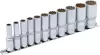BGS Technic Dugókulcs készlet, hosszított, 12 szögű, colos 5/16"–7/8", 3/8" meghajtás, 11 részes (BGS 6859)