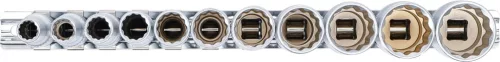 BGS Technic Dugókulcs készlet, hosszított, 12 szögű, colos 5/16"–7/8", 3/8" meghajtás, 11 részes (BGS 6859)