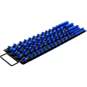   BGS technic Dugókulcstartó sín készlet dugókulcsbetétekhez | 80 kapoccsal | 6,3 mm (1/4"), 10 mm (3/8"), 12,5 mm (1/2") betétekhez (BGS 6871)