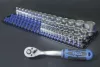 BGS technic Dugókulcstartó sín készlet dugókulcsbetétekhez | 80 kapoccsal | 6,3 mm (1/4"), 10 mm (3/8"), 12,5 mm (1/2") betétekhez (BGS 6871)