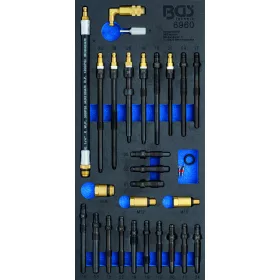   BGS technic Műhelykocsi-betét 1/3: Adapterkészlet kompresszió- és nyomásveszteség-teszter | 30 darabos (BGS 6960)