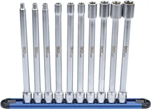 BGS technic E-Torx dugókulcs készlet extra hosszú, 3/8”, E6–E20, 10 részes XXL ( 200 mm ) (BGS 70026)