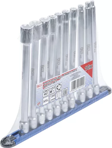 BGS technic E-Torx dugókulcs készlet extra hosszú, 3/8”, E6–E20, 10 részes XXL ( 200 mm ) (BGS 70026)