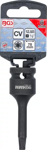 BGS technic Csavarkiszedő | Belső négyszögletű behajtófej 12,5 mm (1/2") | meghibásodott 6 mm-es imbuszcsavarokhoz (BGS 7004-6)