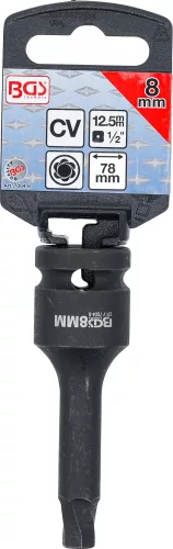 BGS technic Csavarkiszedő | Belső négyszögletű behajtófej 12,5 mm (1/2") | meghibásodott 8 mm-es imbuszcsavarokhoz (BGS 7004-8)