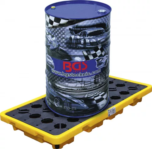 BGS technic Olajgyűjtő tálca | rácsrostéllyal | 2 x 200 l hordóhoz (BGS 70047)