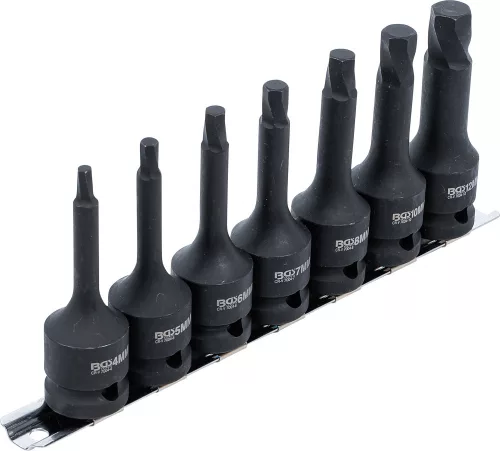 BGS technic Csavarkiszedő készlet | 12,5 mm (1/2") | hibás belső hatszögletű csavarokhoz 4 - 12 mm | 7 darabos (BGS 7004)