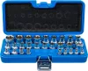 BGS technic Dugókulcs-készlet, E-profil | 6,3 mm (1/4") / 12,5 mm (1/2") meghajtás | E4 - E24 | 28 db. (BGS 70099)