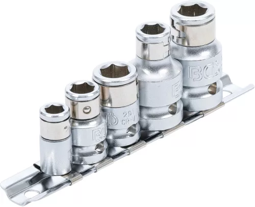BGS technic Bitadapter-készlet rögzítő golyóval | 6,3 mm (1/4") / 10 mm (3/8") / 12,5 mm (1/2") meghajtás | 5 db. (BGS 70103)