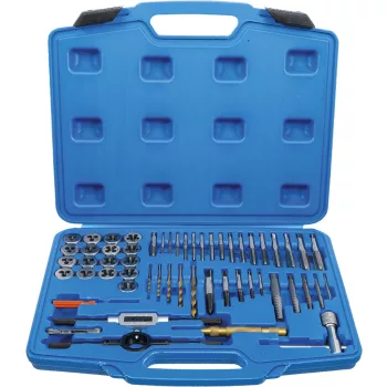   BGS technic Menetfúró és menetmetsző készlet "coll" méretekkel 1/4"-1/2"  56 darabos (BGS 70105)