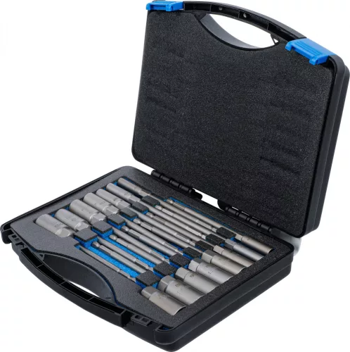 BGS technic Fúrógépbe fogható dugókulcs készlet, hatszög, extra hosszú, 1/4", 5,5-19 mm, 15 darabos (BGS 70147)