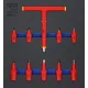 BGS technic Műhelykocsi-betét 2/3: VDE-behajtófej készlet | 10 mm (3/8") / 12,5 mm (1/2") | belső hatszögletű 4 - 10 mm | 10 darabos (70216)