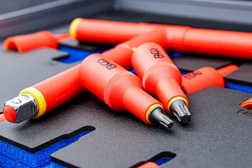BGS technic Műhelykocsi-betét 2/3: VDE behajtófej készlet, 1/2", Torx T20-T55, 10 darabos (BGS 70217)