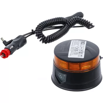   BGS technic Akkus forgó jelzőfény| sárga | mágnessel | 12 V / 24 V | Ø 130 mm (70343)