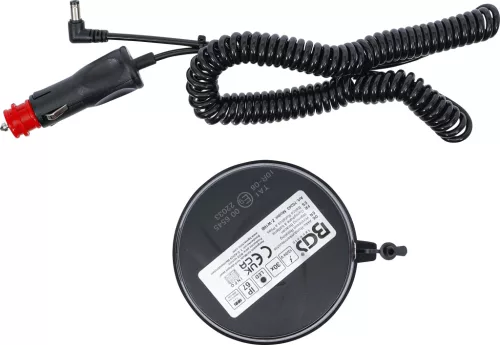 BGS technic Akkus forgó jelzőfény| sárga | mágnessel | 12 V / 24 V | Ø 130 mm (70343)