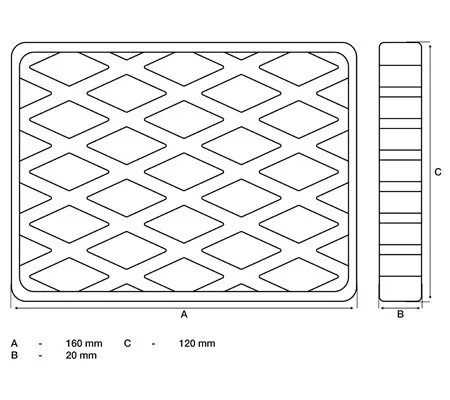 BGS technic Gumipogácsa | csápos emelőhöz | 160 x 120 x 20 mm (BGS 7036)