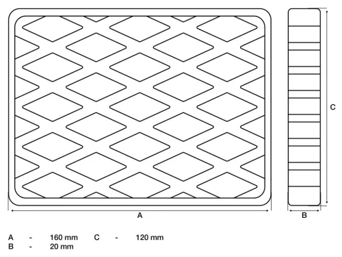 BGS technic Gumipogácsa | csápos emelőhöz | 160 x 120 x 20 mm (BGS 7036)