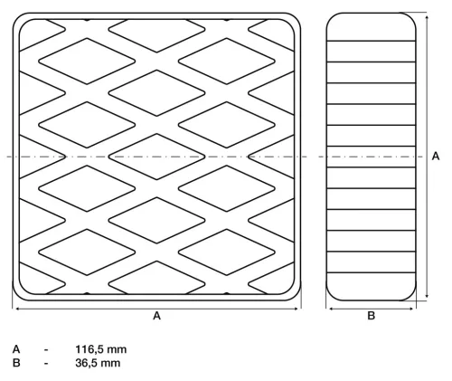 BGS technic Gumipogácsa | csápos emelőhöz | 116,5 x 116,5 x 36,5 mm (BGS 7037)