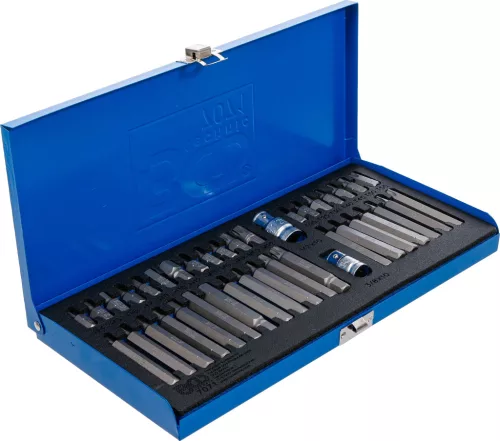 BGS technic Bitkészlet imbusz, Torx és XZN profilokkal, 3/8” és 1/2” adapterrel, 40 részes (BGS 7071)
