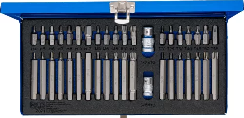 BGS technic Bitkészlet imbusz, Torx és XZN profilokkal, 3/8” és 1/2” adapterrel, 40 részes (BGS 7071)