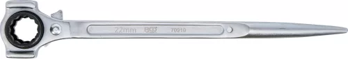 BGS technic Állványozó racsnis kulcs kalapácsfejjel és illesztőtüskével, 19 × 22 mm, 3 az 1-ben (BGS 70910)
