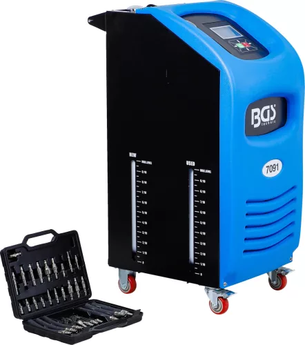 BGS technic Automata váltóolaj-cserélő és átmosó gép, 20 literes kapacitás, adapterkészlettel (BGS 7091)