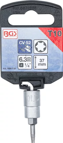 BGS technic Sérült csavarkiszedő bitfej, 1/4", Torx T10 (BGS 7098-T10)